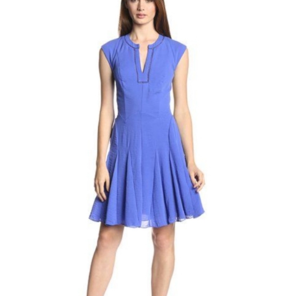 Rebecca Taylor blue Crepe Godet Dress Size 12